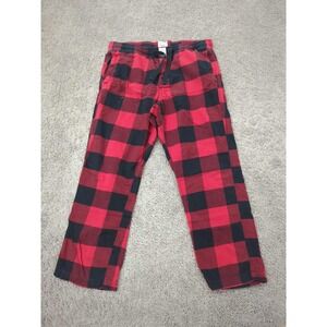 American Eagle Pajama Pants Mens Large Red Plaid 100% Cotton Flannel Sleepwear